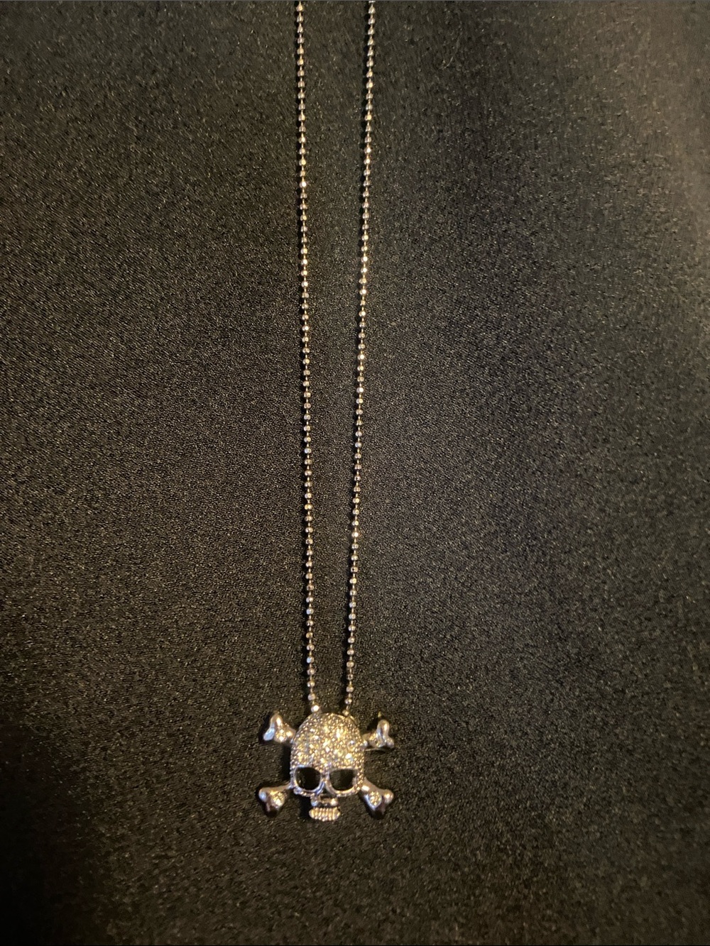 Skull & Crossbones Pendant Necklace - Silver